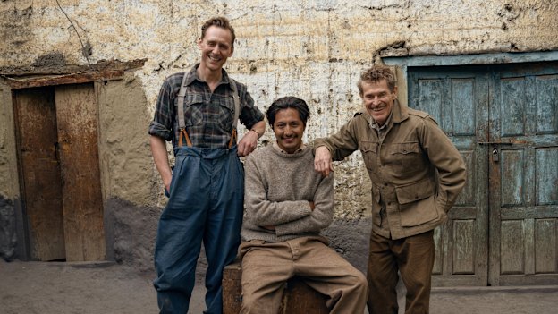 Hiddleston, Phuntsok and Willem Dafoe had to learn the basics of mountain climbing.