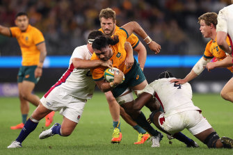 Wallabies hanging on as England score first try of the night