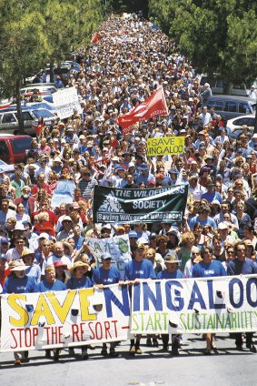 The rally filled the streets in Fremantle. 