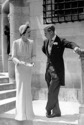 The married couple pictured outside the Chateau de Cande.