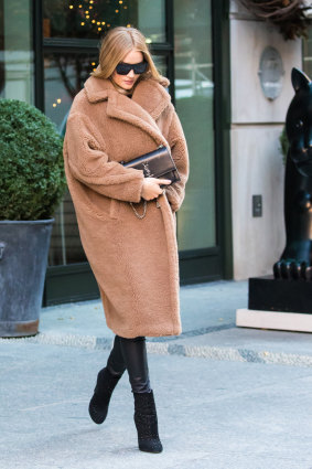 Rosie Huntington-Whiteley was an early adopter of the cult Teddy Coat. 