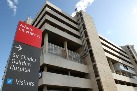 Sir Charles Gairdner Hospital’s emergency department was running beyond capacity on Monday.