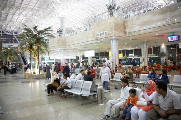 Inside Terminal 2 at Cairo International Airport. 