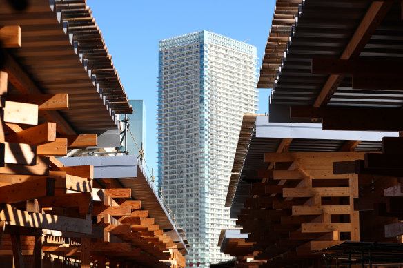 The Athletes' Village Plaza in Tokyo, Japan. 