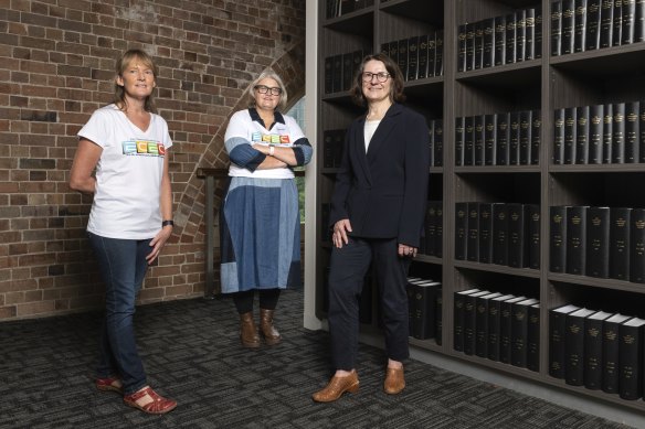 Phillipa Maher, Melinda Gambley and IEUA NSW/ACT Branch Secretary Carol Matthews.