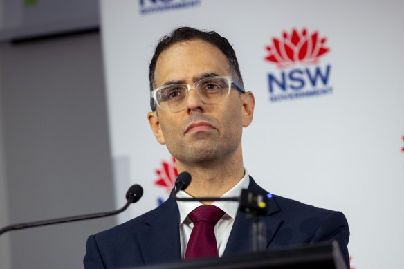 NSW Treasurer Daniel Mookhey speaks at the state budget press conference.