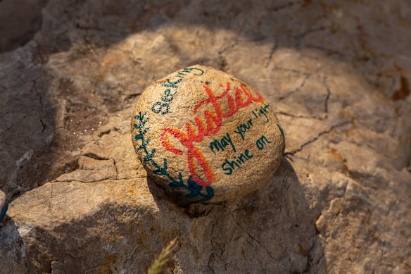 Details of the memorial deposited at the Old Timers' town camp in Alice Springs on Saturday.
