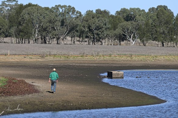 Josh Parsons at the dam he used to help pump water to Irrewillipe’s football ground.