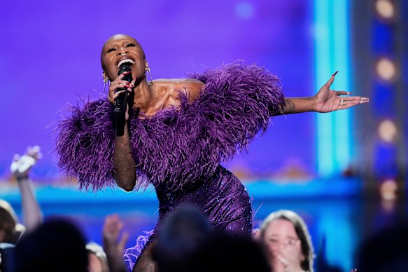 Cynthia Erivo in full flight during the Tonys. 