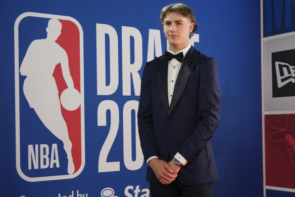 Australian basketballer Johnny Furphy at the NBA Draft.