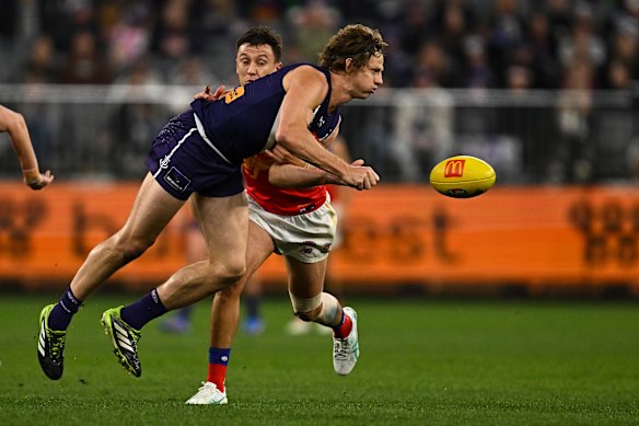 Nat Fyfe’s role as supersub fits the Dockers’ game plan well. 