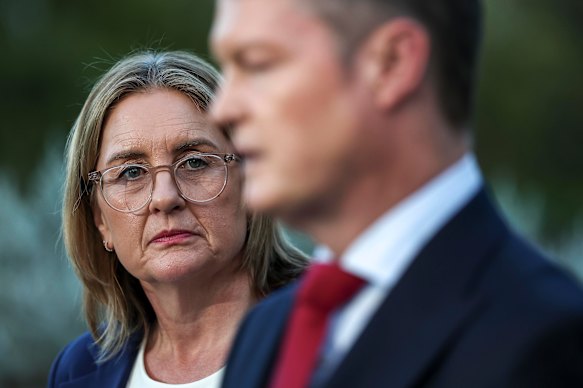 Then premier Jacinta Allan with Ben Carroll in May.