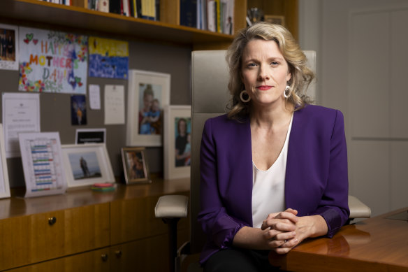 Minister for Cyber Security Clare O’Neil in her office at Parliament House.