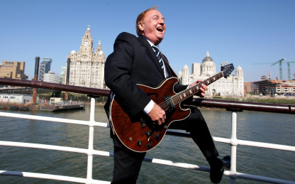 Liverpool singer Gerry Marsden in 2009 on board the Mersey ferry, which he made famous with his song, Ferry 'Cross the Mersey, with his band Gerry and the Pacemakers.