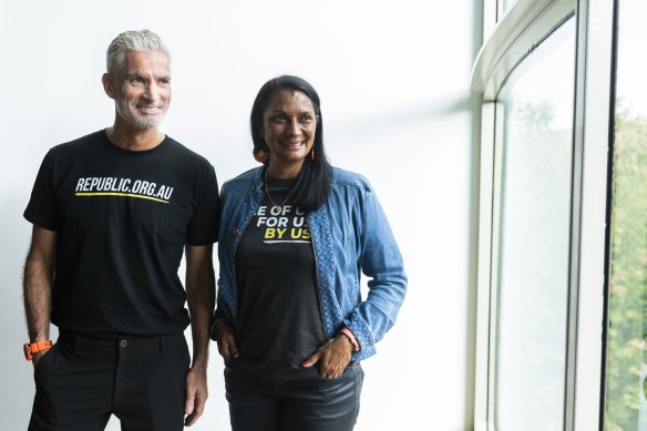 “Time for change”: Co-chairs of the Australia Republic Movement Craig Foster and Nova Peris.