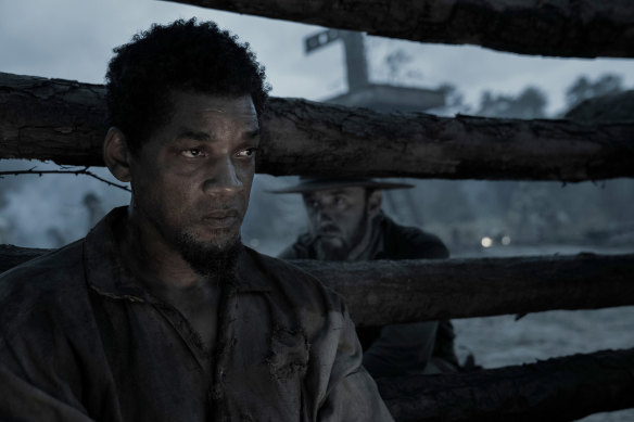 Will Smith as Peter and Ben Foster as his sadistic hunter in the loosely fact-based Emancipation.
