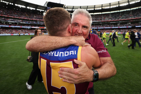 Zorko and Fagan hug it out. 