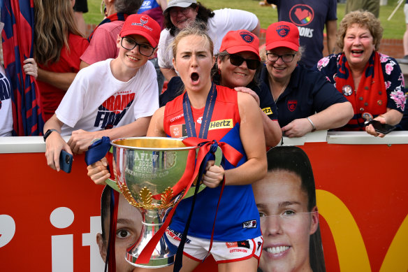 Melbourne’s Megan Fitzsimon with the trophy.