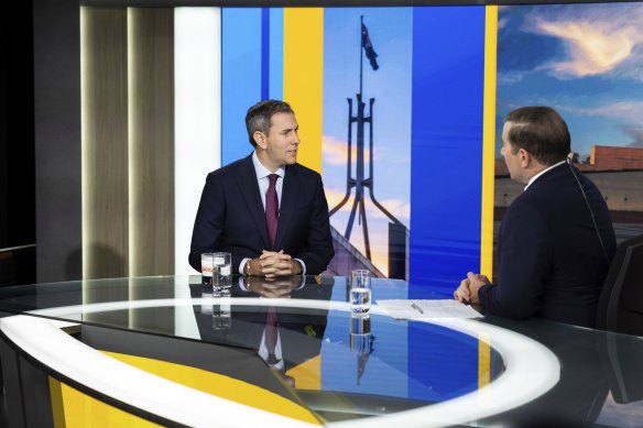 Nine’s chief political editor Charles Croucher interviews Treasurer Jim Chalmers on Sunday.