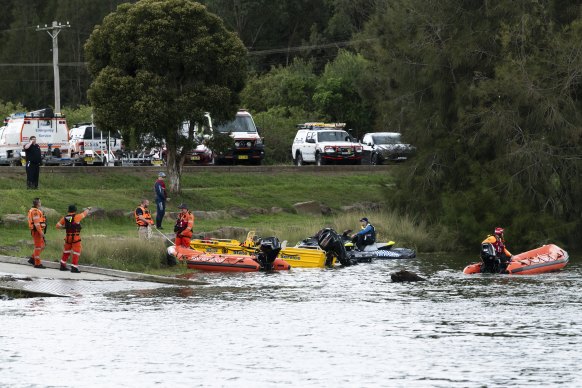 Emergency crews at the scene at Floyd Bay.