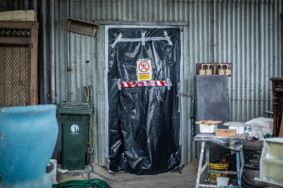 One of three sheds at Melbourne Innovation Centre locked down in December.