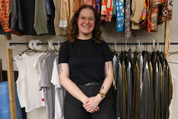 Freya Allen, the show’s head of wardrobe, with some of the many costumes, which range from vintage items to new pieces hand-made for the show.