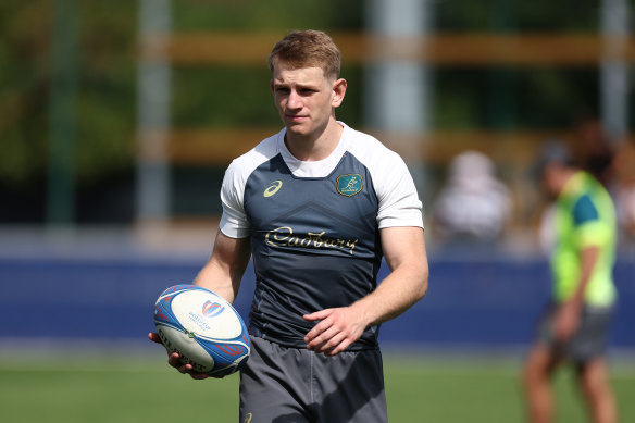 Waratahs star Max Jorgensen during last year’s Rugby World Cup with the Wallabies. 