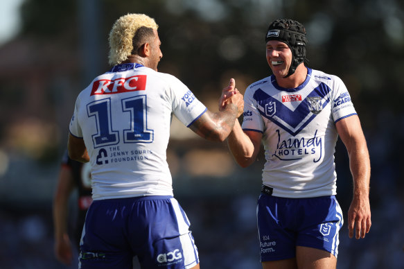 Bulldogs fans have rarely seen Kikau and Matt Burton combine in the blue and white.