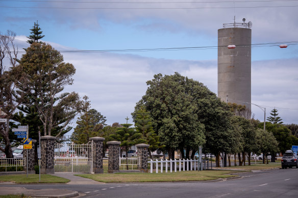 Port Albert's water silo. 