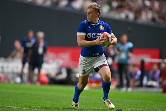 Louis Lynagh in action for Italy.