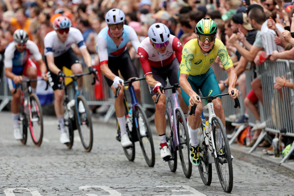 Australia’s Simon Clarke in the road race on Saturday.