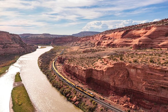 Tracking through Ruby Canyon, alongside the Colorado River.