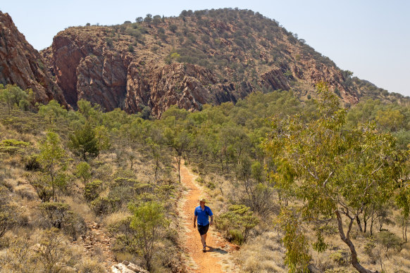 Hiking out from Jessie Gap on the Yeperenye Trail.