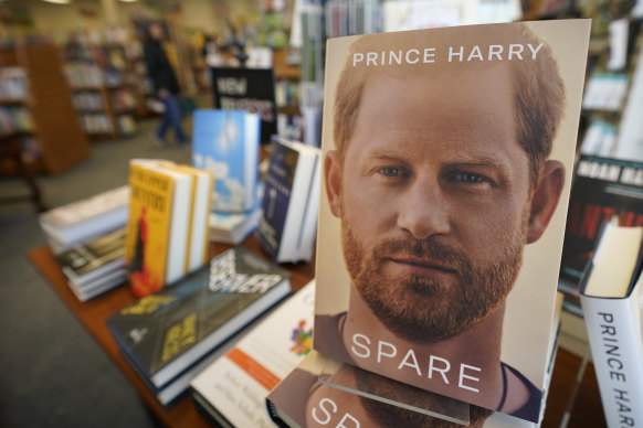 Copies of the new book by Prince Harry called “Spare” are displayed at Sherman’s book store in Freeport, Maine, US.