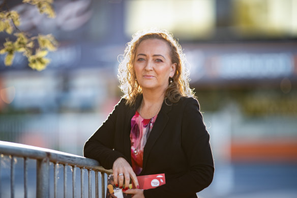 Labor’s Aston candidate Mary Doyle campaigning in Boronia ahead of next month’s byelection. 