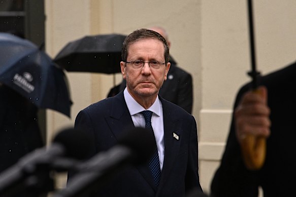 Herzog at Bondi on Monday.