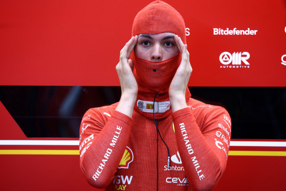 Oliver Bearman prepares tro drive the Ferrari in the Saudi Arabian Grand Prix.