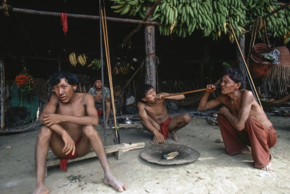 A group of Yanomami men.