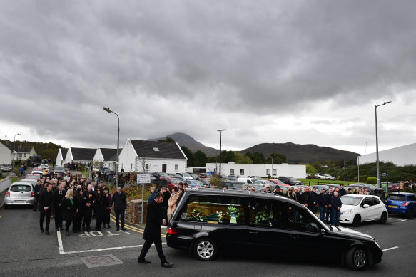 The funeral at St. Michaels church in Donegal, Ireland. 