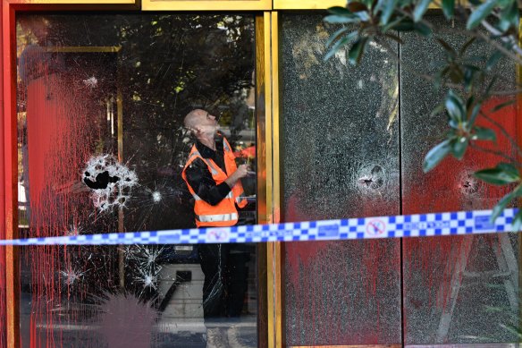 Protesters targeted the US consulate office in Melbourne.