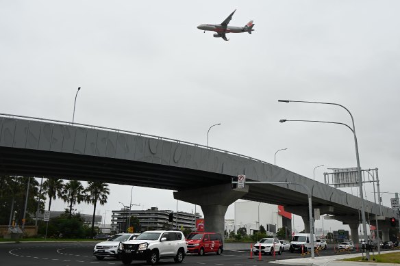 The 800-metre-long flyover to the domestic terminals opened in November.