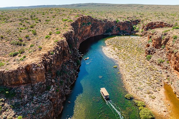 An eco-cruise with Yardie Creek Boat Tours goes through gorge country.