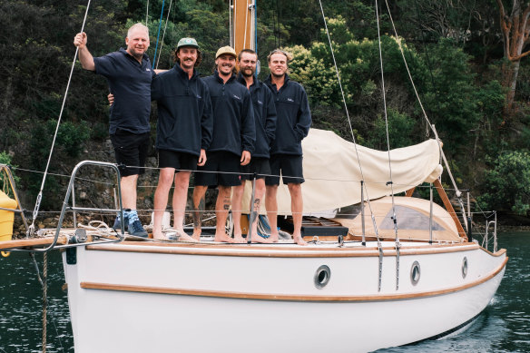 Crew of the 90-year-old Maluka: Shaun McKnight, Odhran O’Reilly, Samuel Carter, Peter Langman, Zachariah Guilfoyle.