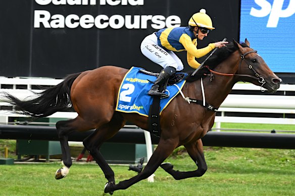 Warwoven rockets into contention for the coming Cox Plate after winning the Caulfield Guineas.
