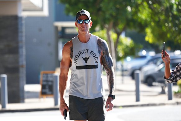 Ben Roberts-Smith reporting to a police station while on bail.