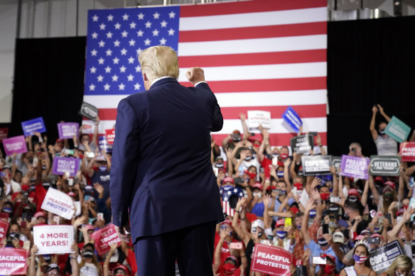 Trump has come under fire for putting on his first indoor rally in months.