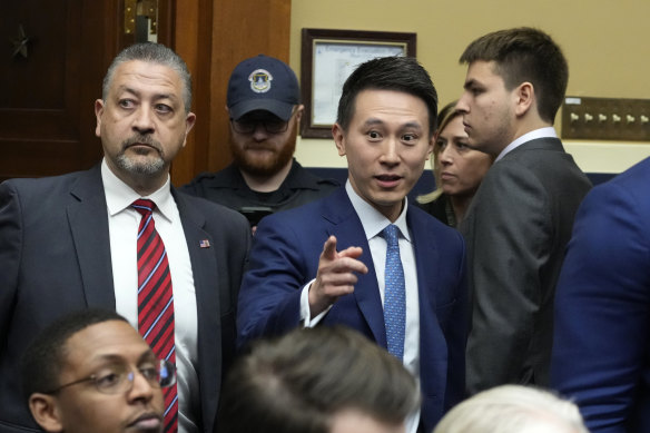 TikTok chief executive Shou Zi Chew arrives to testify before Congress on Thursday.