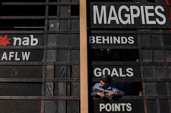 The ground still has a rare manual scoreboard. 