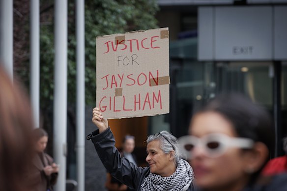 Supporters of pianist Jayson Gillham at the Federal Court.