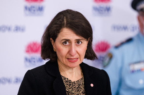 Premier Gladys Berejiklian gives the latest COVID-19 update on Wednesday. 